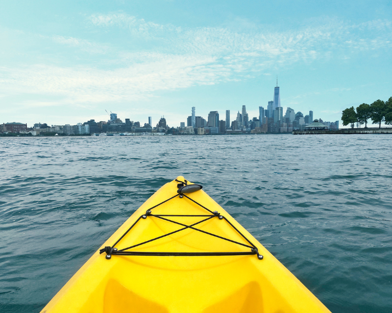 Kayak on the water along the Hudson River