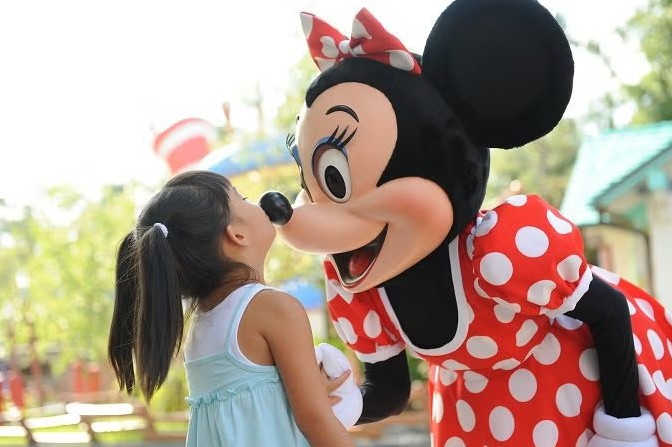 mickey mouse and girl