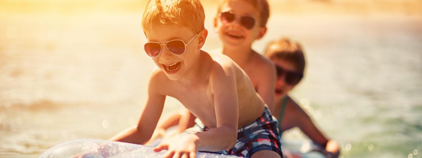kids playing on beach